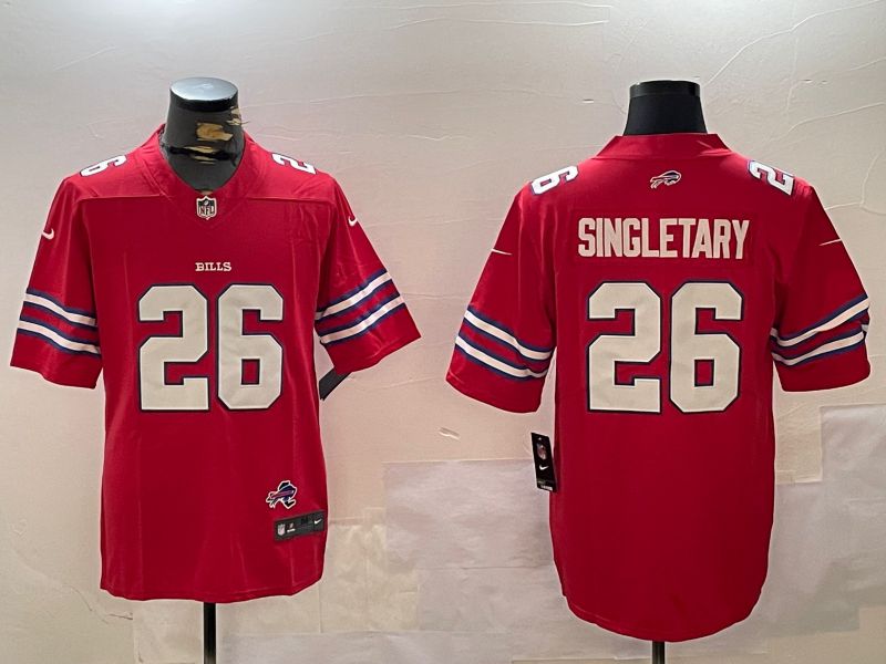 Men Buffalo Bills #26 Singletary Red Second generation 2024 Nike Limited NFL Jersey style 2->new england patriots->NFL Jersey